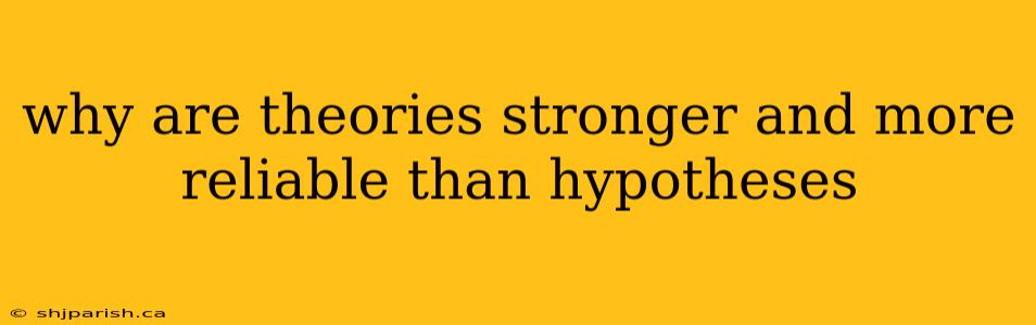 why are theories stronger and more reliable than hypotheses